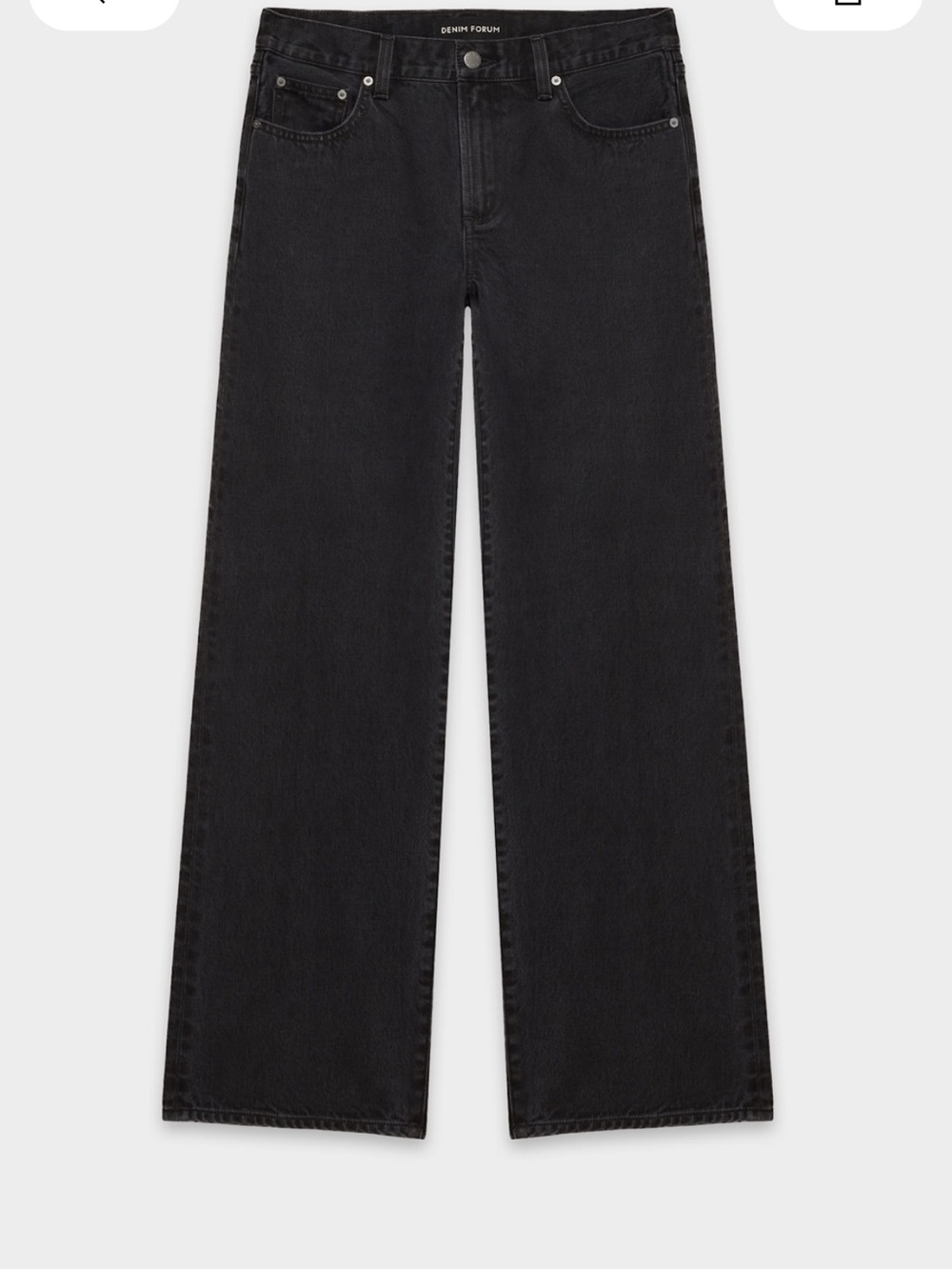 Denim Forum The Farrah Lo-Rise Wide Black Denim